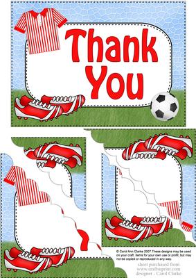 5x7 Football Thank You Scallop Corner Stacker