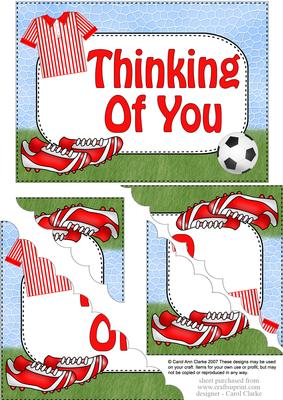 5x7 Football Thinking of You Scallop Corner Stacker