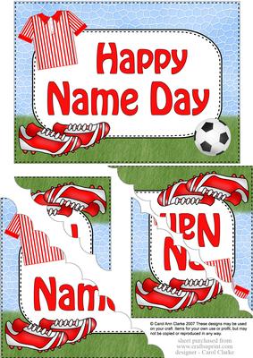 5x7 Football Name Day Scallop Corner Stacker