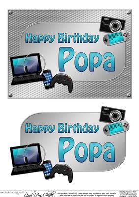 5x7 Birthday Popa Gadgets N Gizmos 3D Decoupage