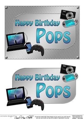 5x7 Birthday Pops Gadgets N Gizmos 3D Decoupage