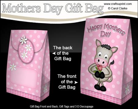 3D Gigi Horse's Heart Mothers Day Gift Bag Mini Kit
