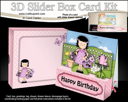 3D Girlz Suzi Goes Shopping Slider Box Card Kit