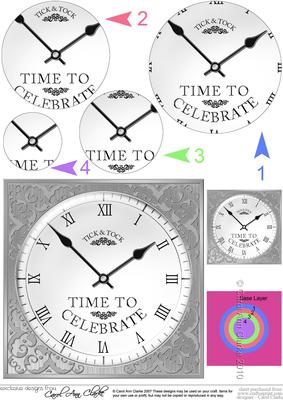 Time to Celebrate Clock Circle Pyramage Topper