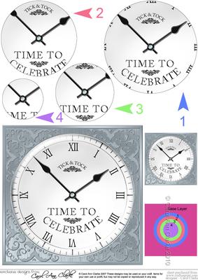 Time to Celebrate Clock Circle Pyramage Topper