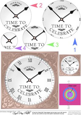 Time to Celebrate Clock Circle Pyramage Topper