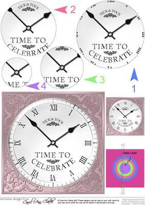 Time to Celebrate Clock Circle Pyramage Topper