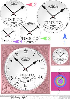 Time to Celebrate Clock Circle Pyramage Topper