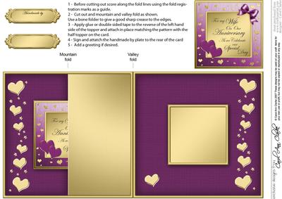 Wedding Anniversary Wife No-hole Fold Back Card