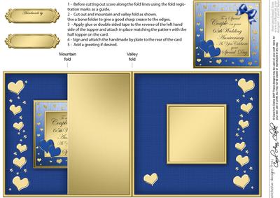 65th Wedding Anniversary No-hole Fold Back Card