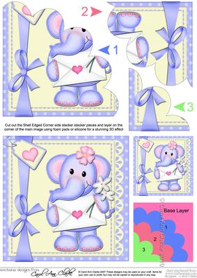 Lola Elephant's Love Letter Shell Edged Corner Stacker