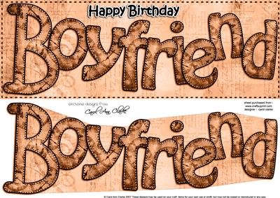 Large Dl Birthday Boyfriend Clocks 3D Decoupage