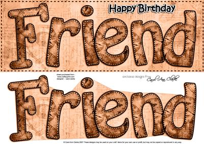 Large Dl Birthday Friend Clocks 3D Decoupage