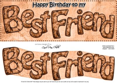 Large Dl Birthday Best Friend Clocks 3D Decoupage