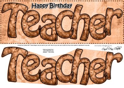 Large Dl Birthday Teacher Clocks 3D Decoupage