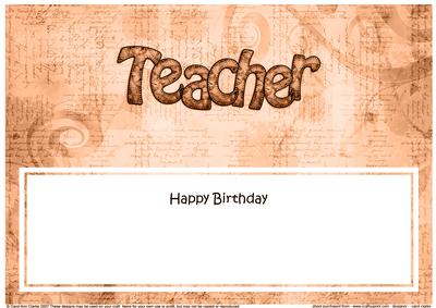 Birthday Teacher Clocks Matching Large Dl Insert