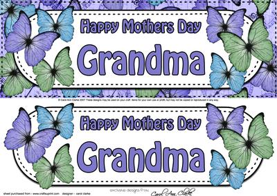 Large Dl Mothers Day Grandma Floral Butterflies 3D Decoupage