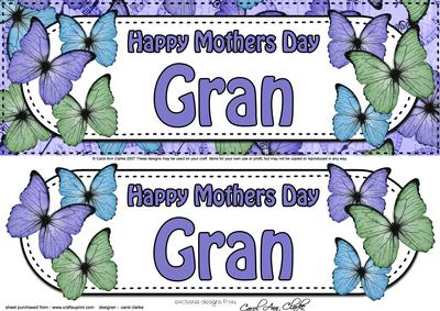 Large Dl Mothers Day Gran Floral Butterflies 3D Decoupage