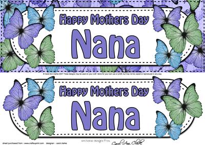Large Dl Mothers Day Nana Floral Butterflies 3D Decoupage