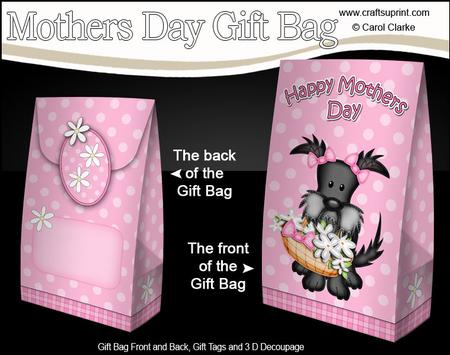 3D Maisie Scottie Dog Mothers Day Gift Bag Mini Kit