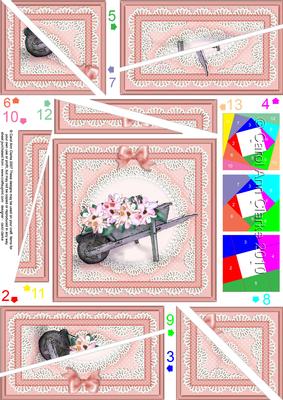Flower Filled Wheelbarrow Twisted Spiral Side Stacker