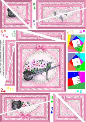 Flower Filled Wheelbarrow Twisted Spiral Side Stacker