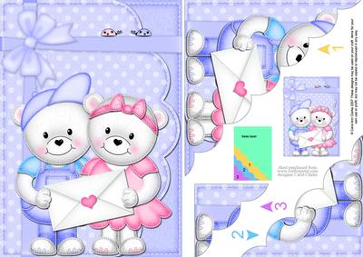 A5 Teddy Ed & Tess's Love Letter Scallop Corner Side Stacker