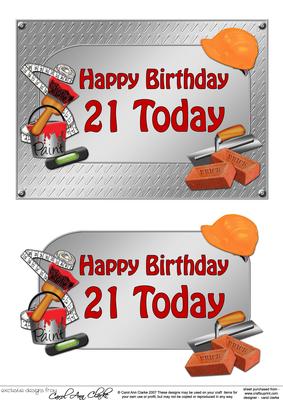 5x7 Birthday Today Handyman Tools 3D Decoupage