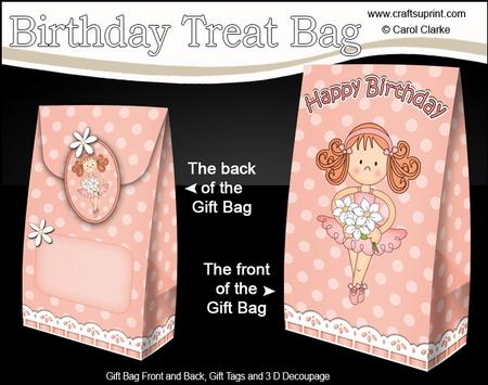 3D Girlz Betzi Ballerina Birthday Gift Bag Mini Kit