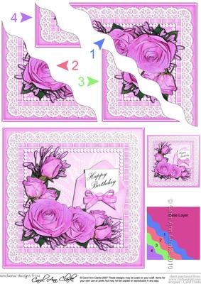 Birthday Roses Lace N Pearls Wavy Corner Side Stacker