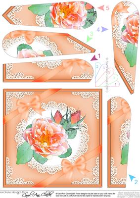 Rose and Lace Fan Pyramage Topper