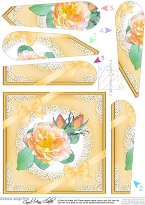 Rose and Lace Fan Pyramage Topper