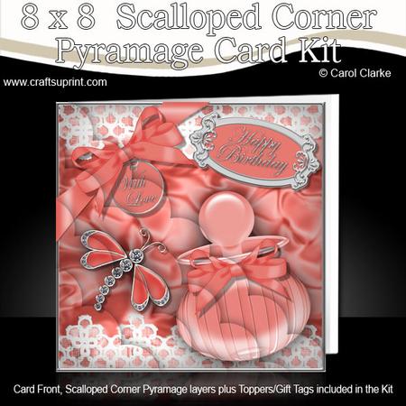 8 x 8 Perfume Lace N Dragonfly Kit with Scalloped Corners