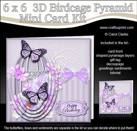 3D Butterflies and Flowers Birdcage Pyramid Card Kit