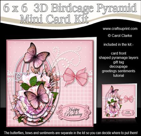 3D Blooms & Butterflies Birdcage Pyramid Card Kit