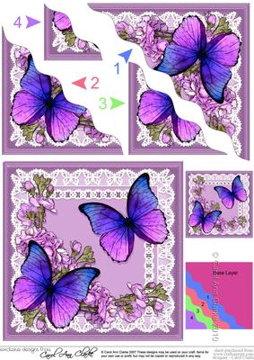 Butterflies and Flowers on Lace Wavy Corner Side Stacker