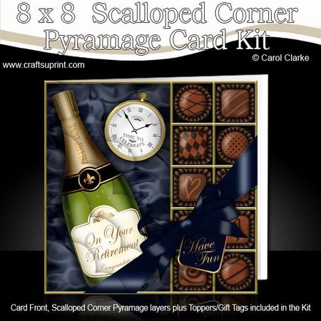 8x8 Retirement Champagne Kit with Scalloped Corners