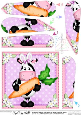 Milly Moo Cow's Bunny Ears Fan Pyramage Topper