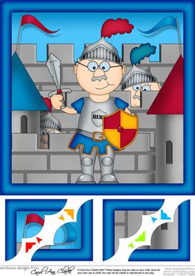 8 x 8 Bert the Knight Scalloped Corner Topper