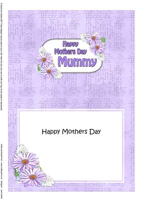 5x7 Mothers Day Mummy Daisies Matching Insert