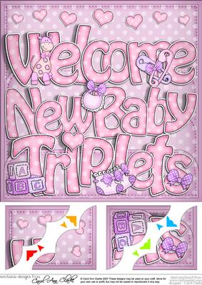8 x 8 New Baby Scalloped Corner Topper