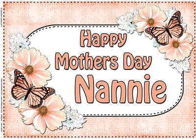 A4 Mothers Day Nannie Flowers & Butterflies Card Topper