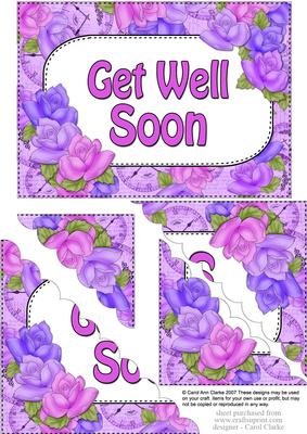 5x7 Time for Roses Get Well Soon Scallop Corner Stacker