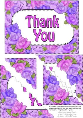 5x7 Time for Roses Thank You Scallop Corner Stacker