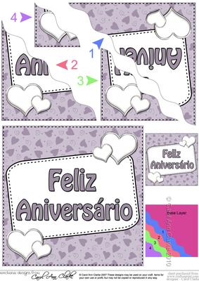 Portuguese Anniversary Hearts Wavy Corner Stacker