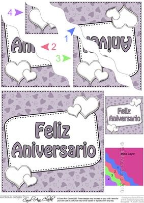 Spanish Gaelic Anniversary Hearts Wavy Corner Stacker