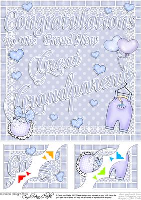 8 x 8 New Baby Great Grandparents Scalloped Corner