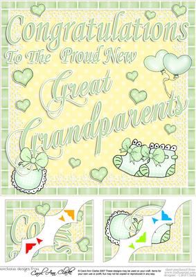 8 x 8 New Baby Great Grandparents Scalloped Corner