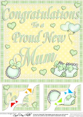 8 x 8 New Baby Mum Scalloped Corner