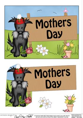 5x7 Hamish Scottie Dog Mothers Day 3D Step by Step Decoupage